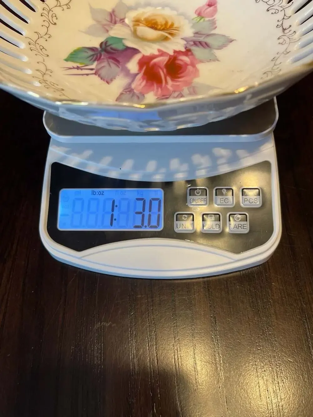 Vintage Hand-Painted Floral Reticulated Porcelain Bowl, Made in Japan